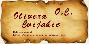 Olivera Cvijakić vizit kartica